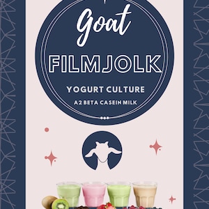 ZIEGENMILCH FILMJOLK Joghurt Starter. Ziege Mesophiler Joghurt. Zur Herstellung von Ziegenjoghurt. Ökologische schwedische Ziegenjoghurtkultur