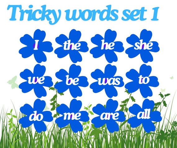 Jolly Phonics Tricky Word Mat/ List/ Poster. Set 1-6 Tricky Words
