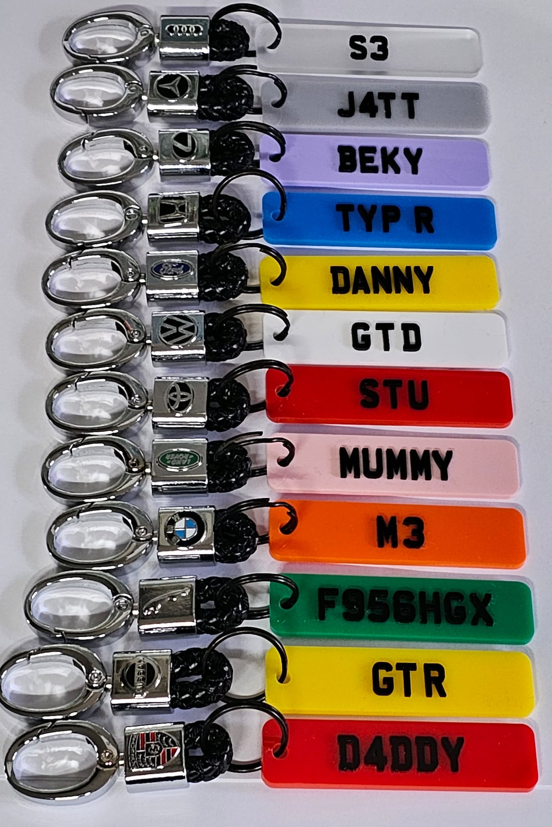 4D Personalised Numberplate Car Logo Key Ring Gift Etsy
