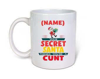 Personalised Secret Santa Christmas Mug- Ceramic-11oz Coffee Mug-Funny Novelty Gift Idea
