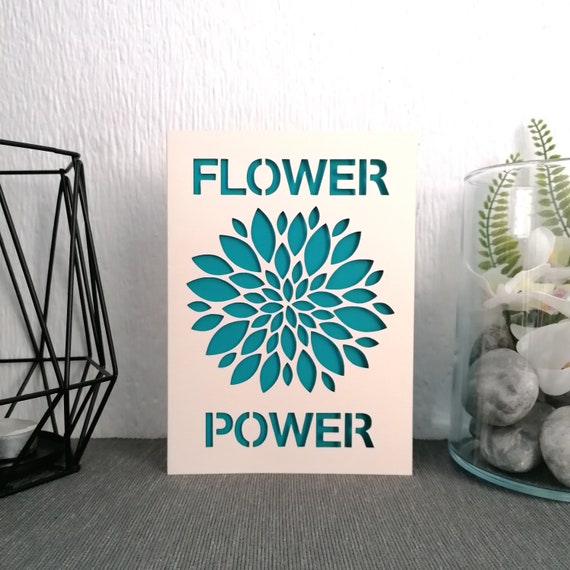 Flower Power Card Calm Card Peace Card Yoga Card Spiritual Etsy