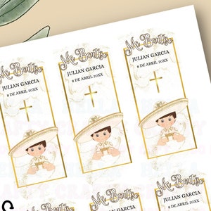 Baptism favor stickers, Charro baptism stickers, My baptism party decorations, Baptism Stickers, Baptism favors, Charro decorations, Bautizo