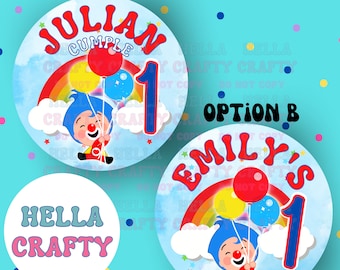 Payaso Plim Plim Stickers, Plim Plim birthday, Cumpleaños Plim Plim