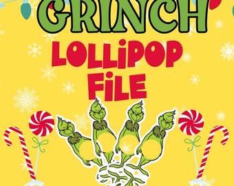 Grinch-lolly snijbestand, gunsten, kleinigheidjes, Grinch-gunsten, Grinch-feest, Grinch-verjaardag