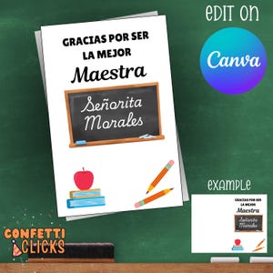 Thank you card for teacher, bilingual teacher, spanish thank you card, printable card, gracias maestra, Teacher appreciation spanish