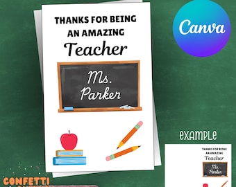 Thank you card for teacher appreciation week, Teacher gift, printable teacher greeting card, Teacher greeting card, Thank you teacher