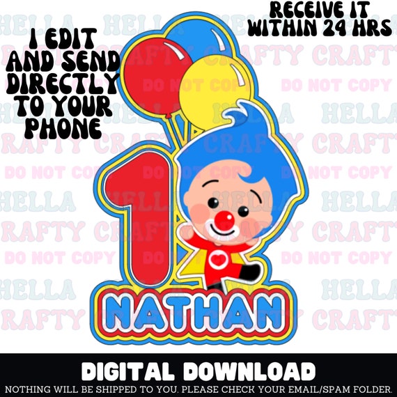 Payaso Plim Plim Cake topper / Plim Plim birthday / Cumpleaños Etsy