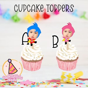 Payaso Plim Plim birthday cupcake toppers, plim plim birthday, plim plim first birthday, circus clown birthday