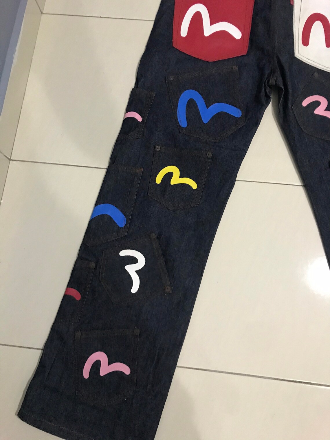 Evisu Multi Pocket Jeans Japanese Brand Kenye West Etsy