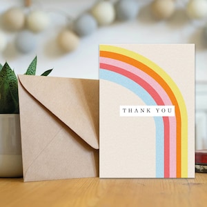 Thank You Cards Multipack with Envelopes 12/24/48 Greeting cards rainbow for kids teachers, notes and gifts Fully recyclable by Giftinghouse image 4