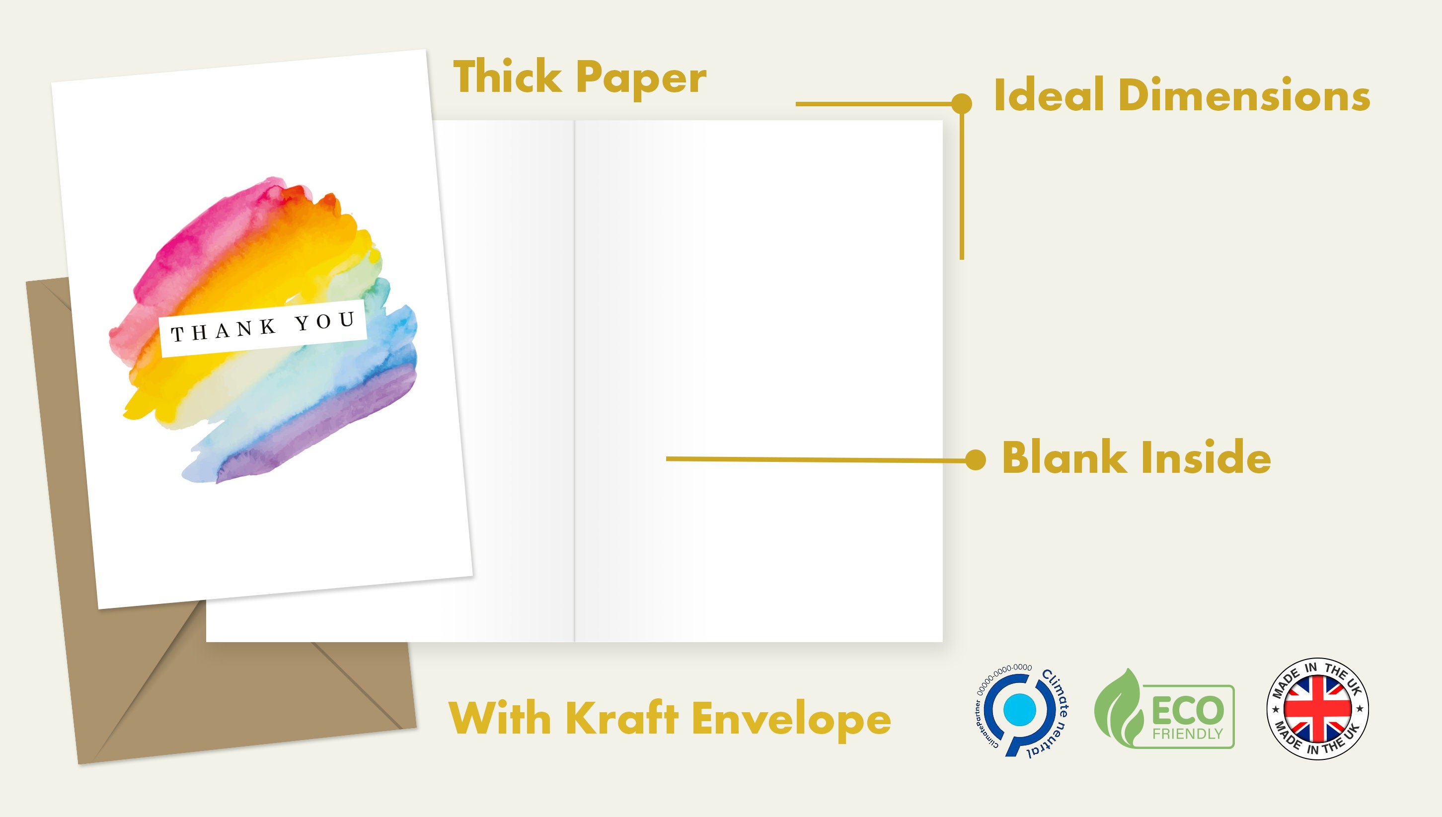Thank You Cards 12/24/48 - Blank Inside for Wedding, Teachers and ...