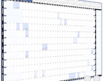 2026 Wall Planner A1 (59.4 x 84.1 cm) Laminated - Full Year Wall Planner 2026 UK - Wall Calendar 2026 with mount stickers