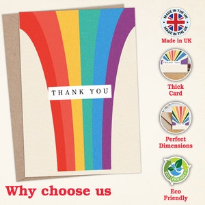 Thank You Cards Multipack with Envelopes 12/24/48 Greeting cards rainbow for kids teachers, notes and gifts Fully recyclable by Giftinghouse image 2