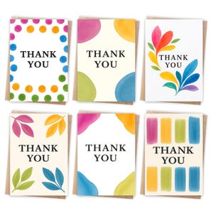 24/48 Thank You Cards Multipack with Envelopes - Blank Inside for Teacher Cards, Wedding, Kids, Christmas - Made in the UK
