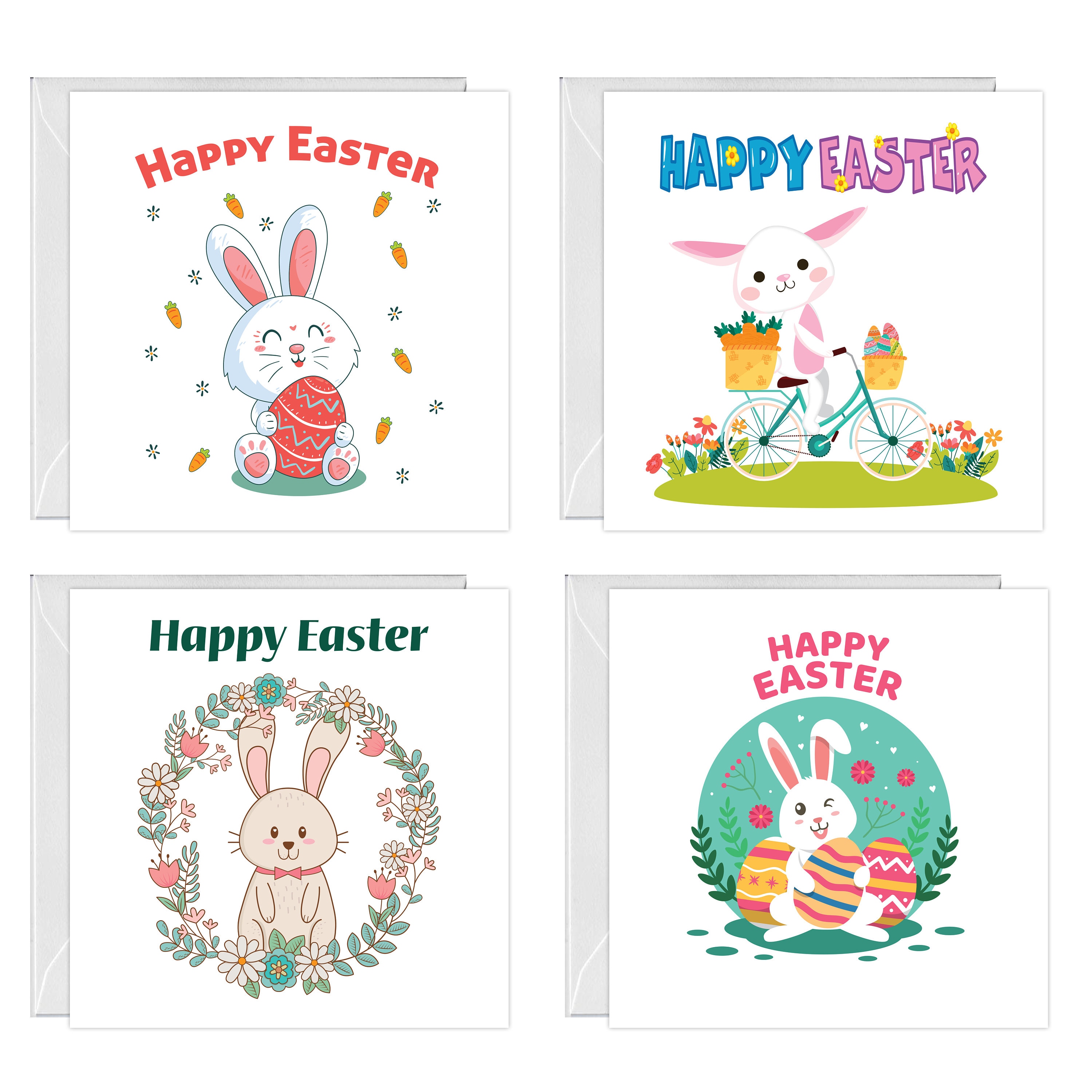 12 Biglietti Di Auguri Pasqua Con Buste E Adesivi - Design Colorato Per Festività - Foto 7