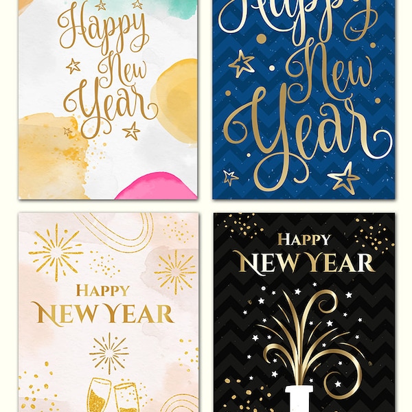 New Year Cards - Etsy