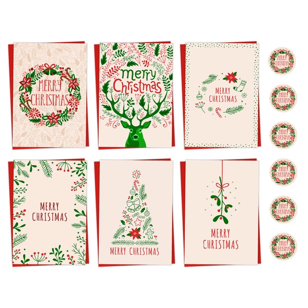 Giftinghouse Charity Kerstkaarten 12/24/48 Pack | Multipack kerstkaarten voor familie, vrienden en kinderen met vintage design.