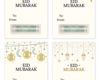 Eid Money Holder for Kids - Pack of 4/8 - Eid Gift for Kids - Eid Mubarak cards with Money Holder by Giftinghouse - Made in the UK