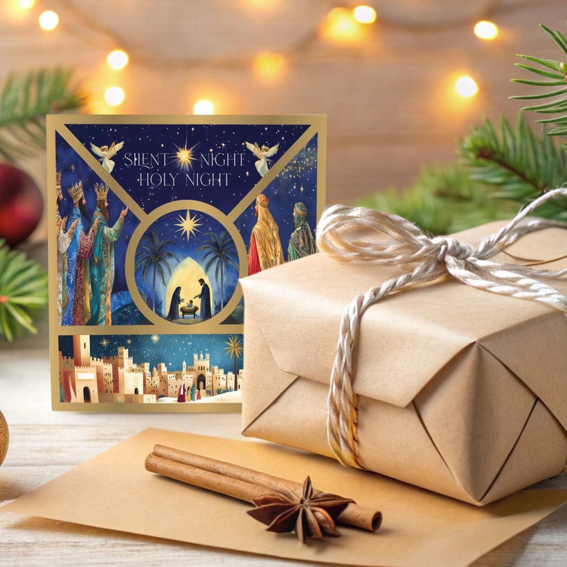 Pack of 16 Charity Christmas Cards 2024 With Envelopes Religious
