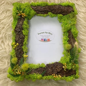 Handmade green woodland photo frame (medium)