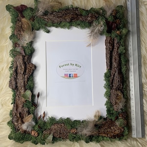 Custome large frame request Handmade green woodland photo frame