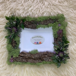 Handmade green woodland photo frame (medium)