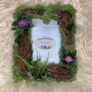 Handmade green woodland photo frame (medium)