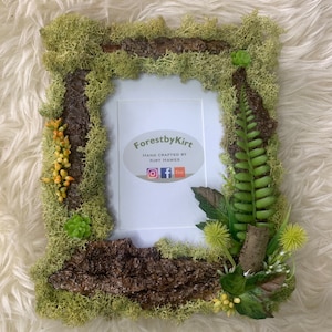 Handmade green woodland photo frame (medium)
