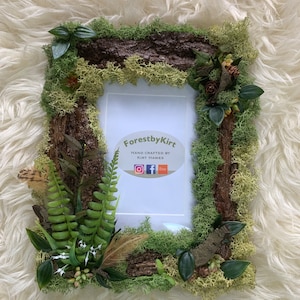 Handmade green woodland photo frame (medium)