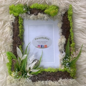 Handmade green woodland photo frame (medium)