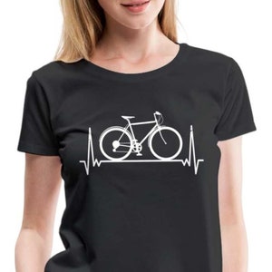 Bicycle EKG heartbeat cyclist with passion women&#39;s premium t-shirt