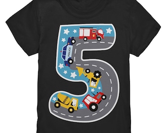 5. Kinder Geburtstag - Autos Spielteppich Style - Ich bin 5 Jahre - Geschenk - Kids Premium Shirt