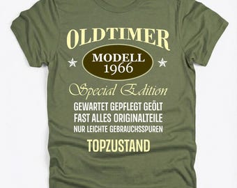Camiseta de regalo 60 años de coches clásicos 1966 – Idea de regalo para hombre en su 60 cumpleaños – Diseño en excelente estado – Camiseta vintage de hombre de 1966