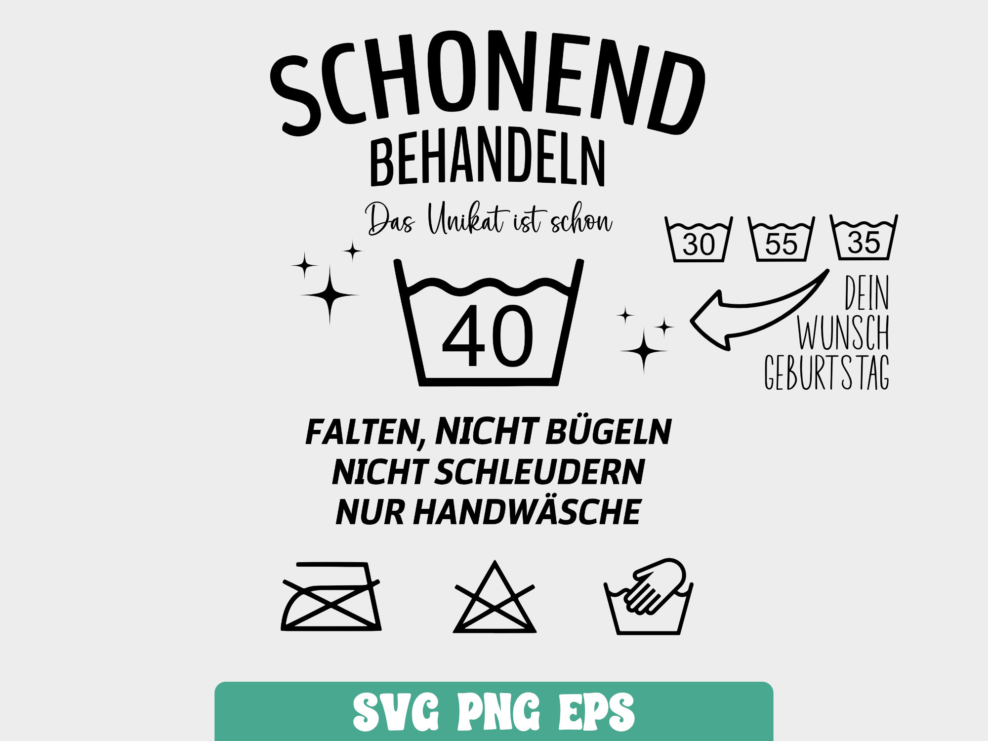 Geburtstags Design Plotter Datei im SVG PSD EPS Format. Schonend