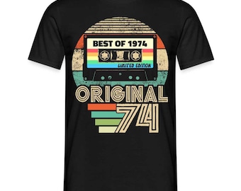 50th Birthday Born in 1974 Retro Cassette Gift T-Shirt