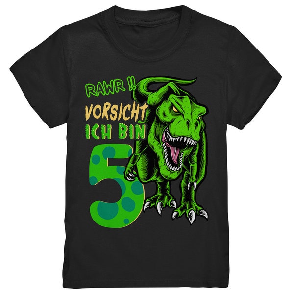 5ème anniversaire d'enfants - Dinosaure T-REX - J'ai 5 ans - Cadeau - T-shirt premium pour enfants