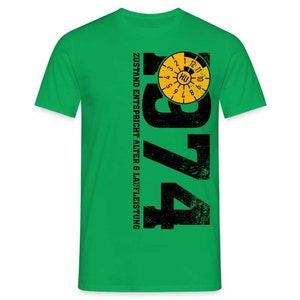 50. Geburtstag 1974 Zustand entspricht Alter und Laufleistung TÜV Lustiges Mechaniker Geschenk T-Shirt Kelly Green