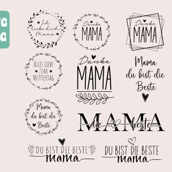 Mama Plotterdatei SVG ,Plotterdatei Geburstag ,Die Beste Mama SVG,Alles Liebe Muttertag,Frühling Blumenkranz