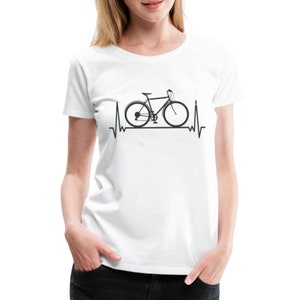 Bicycle EKG heartbeat cyclist with passion women&#39;s premium t-shirt