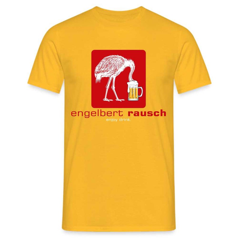 Engelbert Rausch witziges Bier Shirt Engelbert Rausch Parodie T-Shirt - Gelb