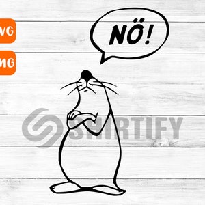 Grappige Otter "NÖ" SVG - Noord-Duits - Geen zin - Luie Otter PNG - T-shirtontwerp Digitaal