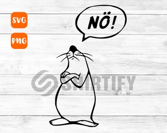 Funny Otter &quot;NÖ&quot; SVG - North German - No desire - Lazy Otter PNG - T-Shirt Design Digital