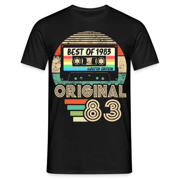 40. Geburtstag Geboren 1983 Retro Kassette Geschenk T-Shirt