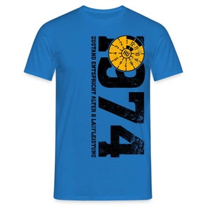 50. Geburtstag 1974 Zustand TÜV Lustiges Mechaniker Geschenk T-Shirt - Royalblau