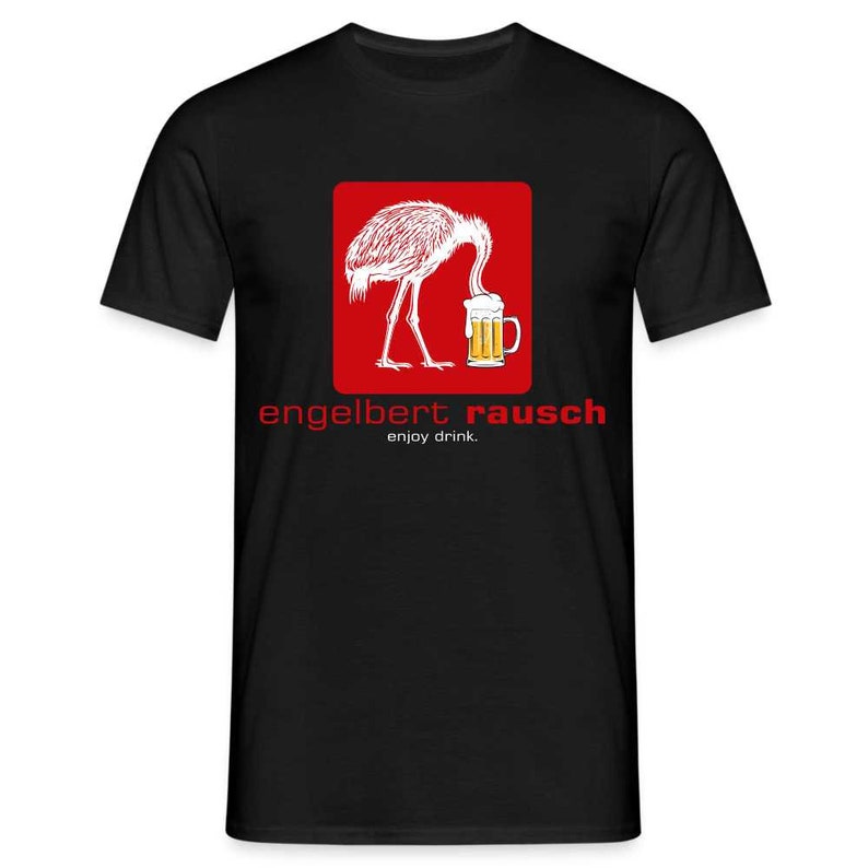 Engelbert Rausch witziges Bier Shirt Engelbert Rausch Parodie T-Shirt - Schwarz