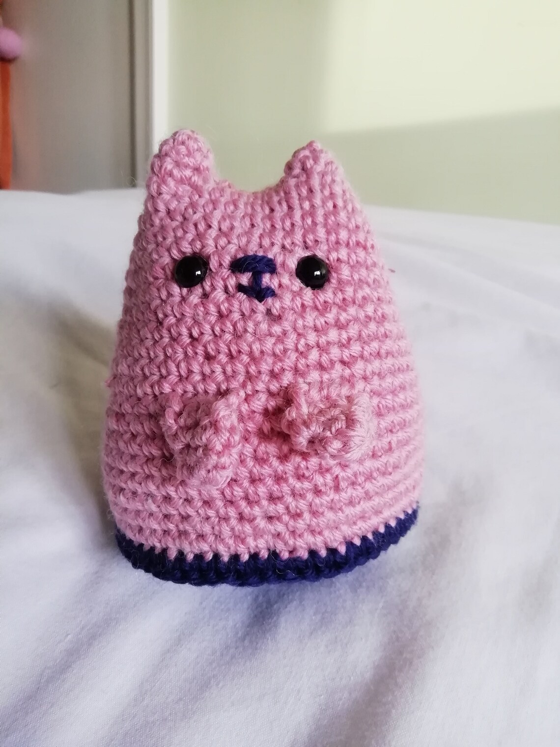 Amigurumi Crochet Dumpling Cat Pink and Blue Etsy