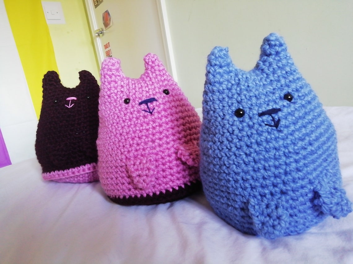Large Amigurumi Crochet Dumpling Cat Etsy
