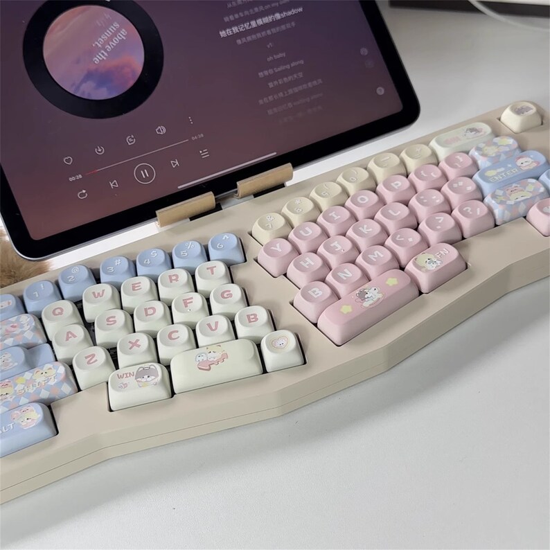 140pcs Cute Kitty Keycaps MOA Profile Keycaps PBT Etsy