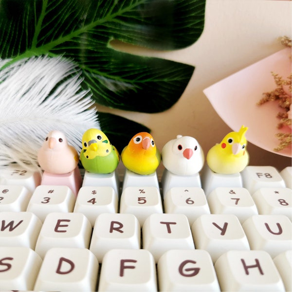 Parrot Single Key Cap,Handmade Single Key Cap Not Set,Cartoon Birds ESC Key Cap,Decorative Keycaps For Mechanical Keyboards,Christmas Gifts