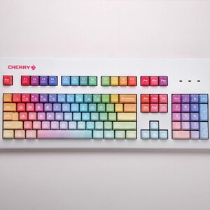 140pcs Rainbow Gradient Keycap, Keycap For MX Switch, PBT Keycap,Artisan Keycap For MDA Profile, Personalized Keycap For Mechanical Keyboard